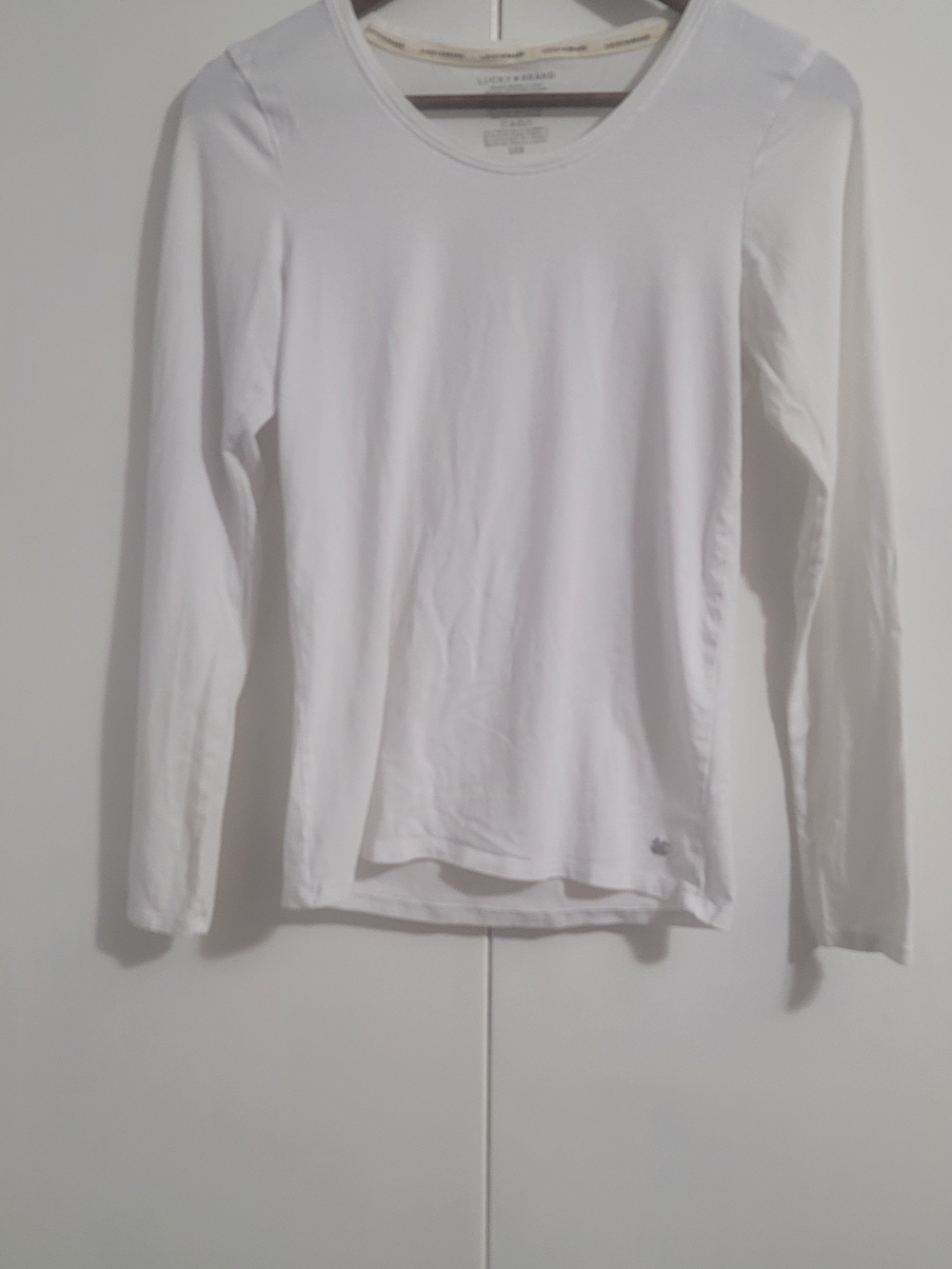 Lucky Brand White Long Sleeve Crew Tee
